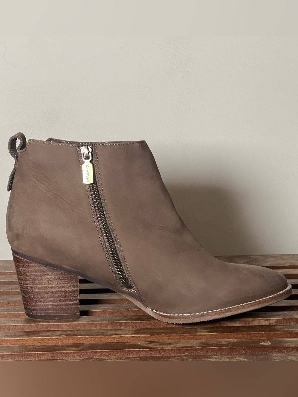 Aqua College Nancy - Taupe Leather Ankle Boots - US 12 - Picture 9 of 12